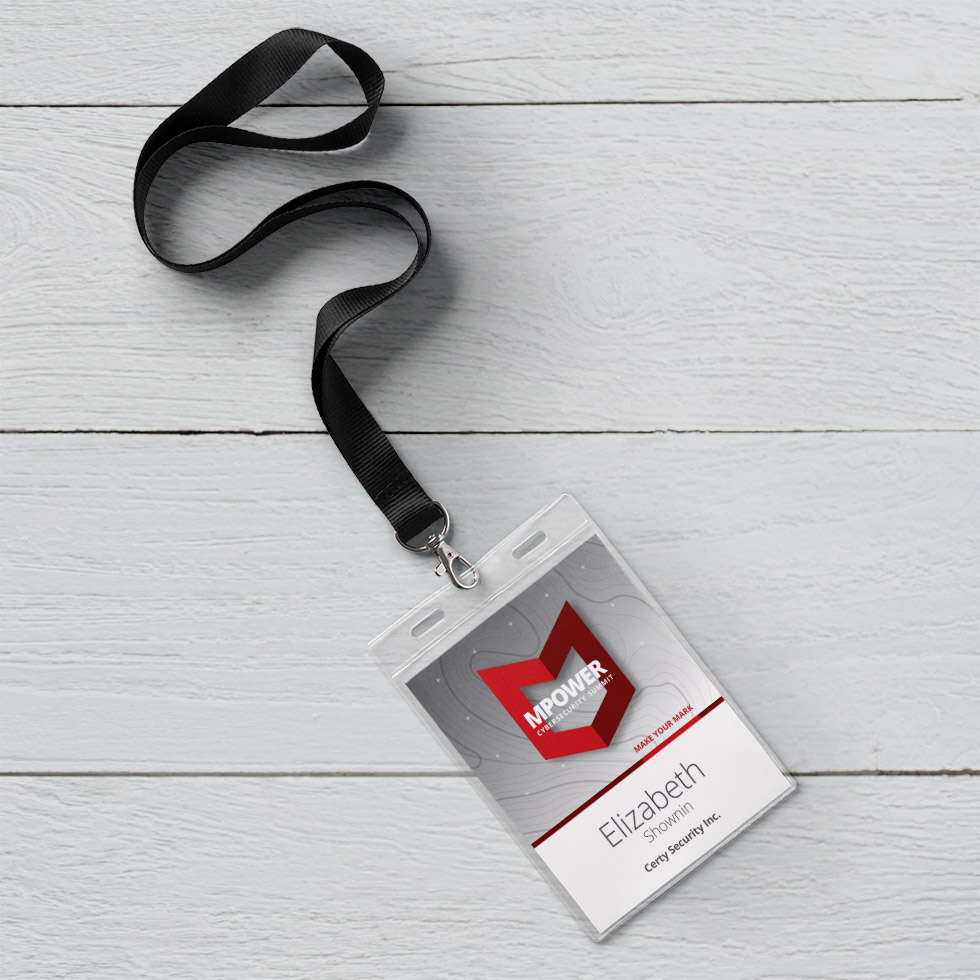 McAfee MPOWER Cybersecurity Summit Badge designed by Giselle Dale