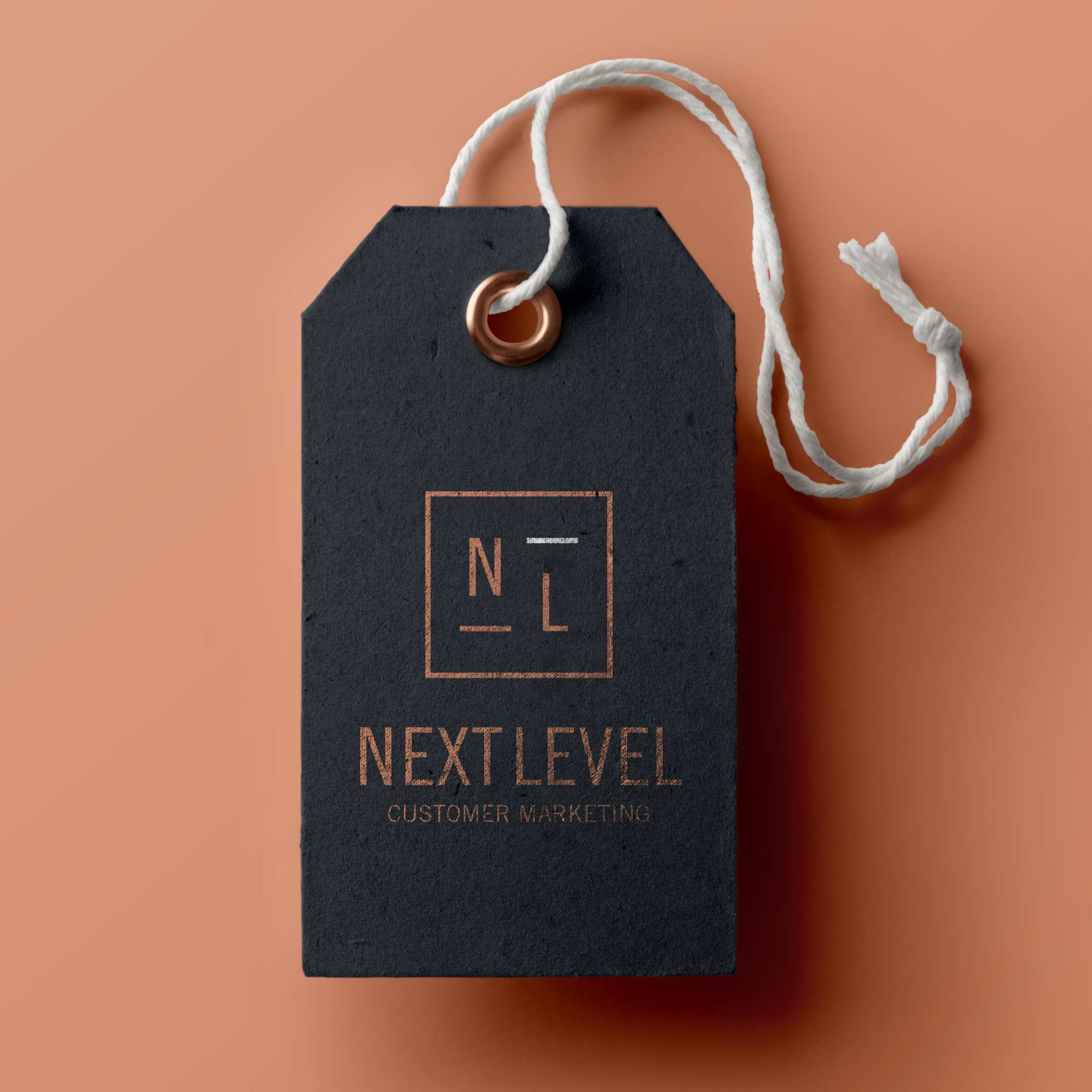 NextLevel_HangtagMobile Portrait for McAfee's The Place Customer Reference Program illustrated by Giselle Dale